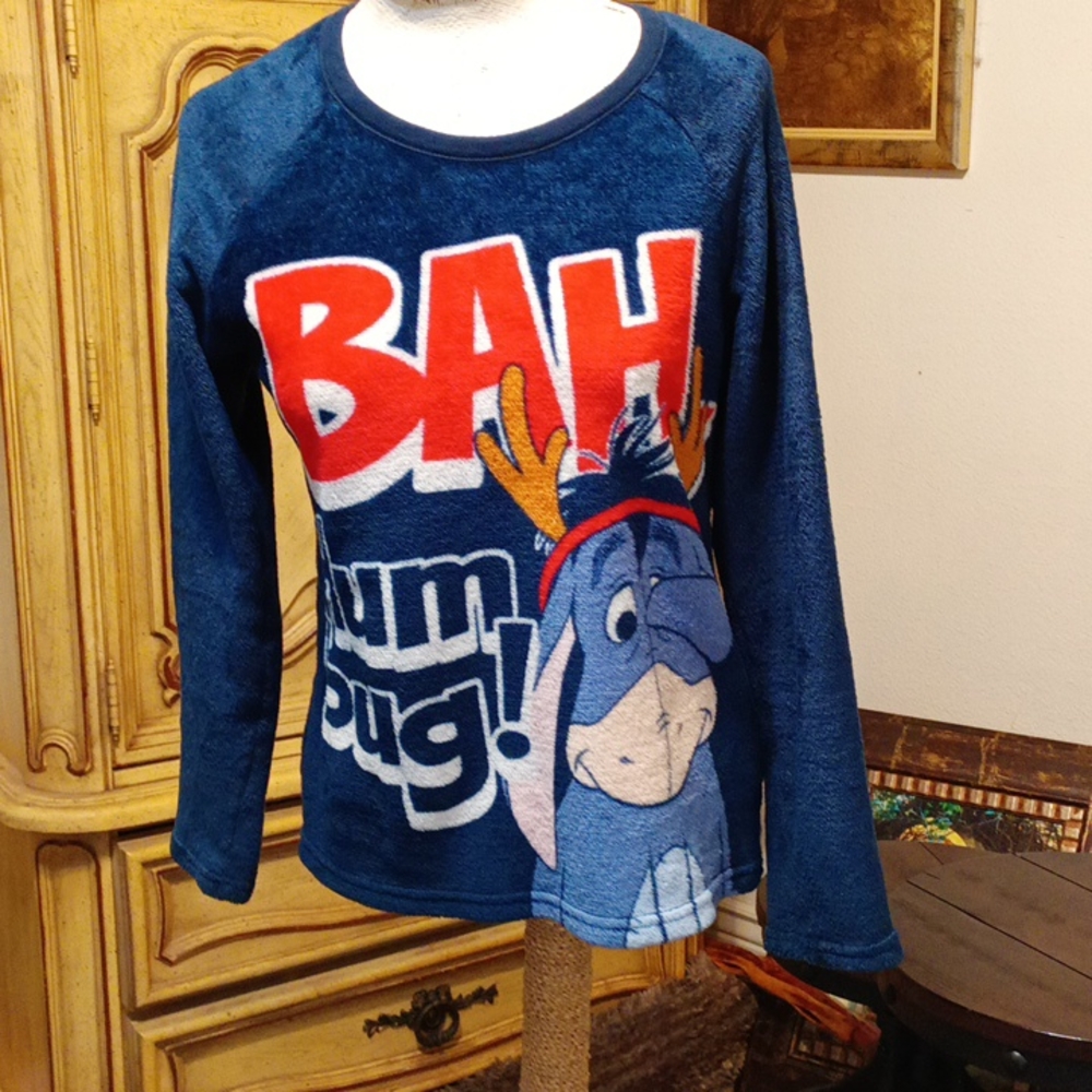 Eeyore Sleep Shirt Sweater plush Winter pajama top sz CH
